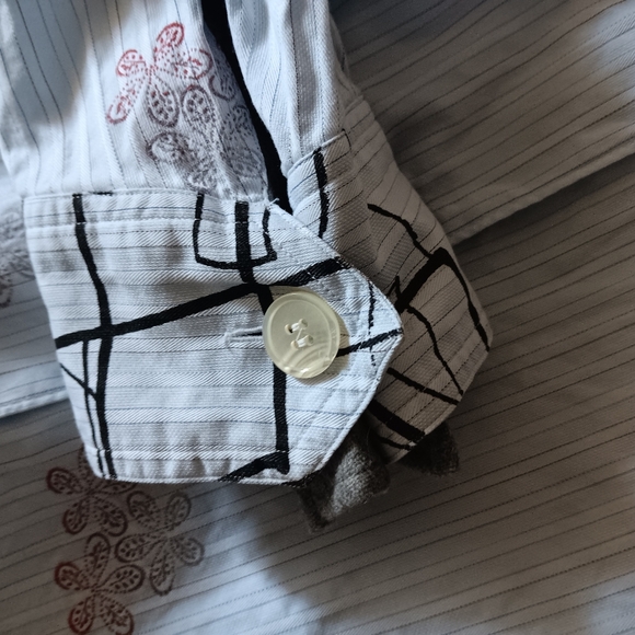 COMME DES GARCONS Blue Cotton Embroidered Shirt M - Picture 5 of 10